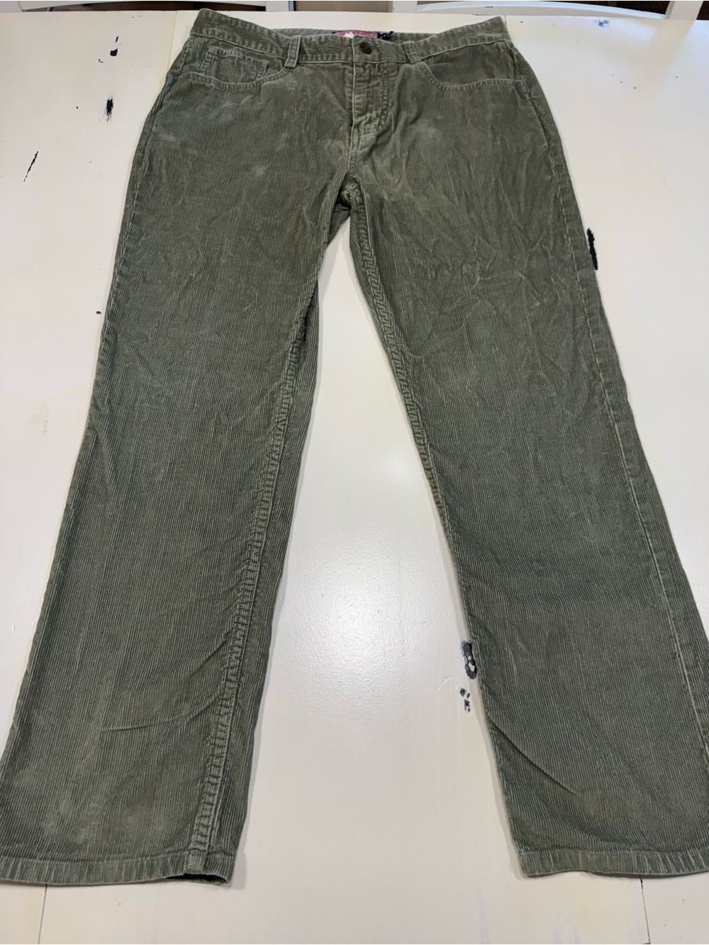 Vineyard Vines Mens 32x30 Corduroy 5 Pocket Pants Green Olive